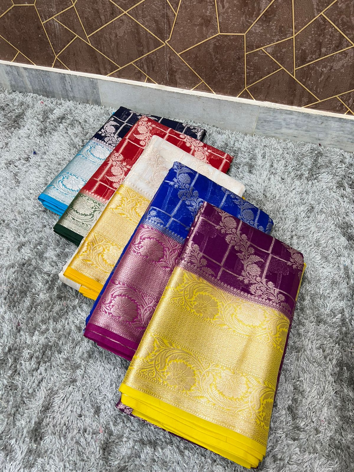 Women’s Banarasi Semi-Georgette Silk Saree with Brocade Motifs and Designer Rich Pallu