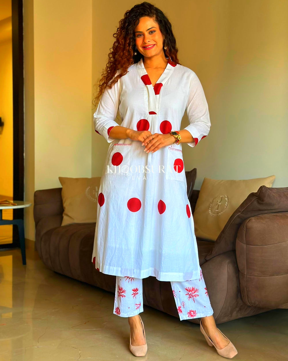 Pure Cotton Handblock Thappa Print Suit Set for Women – Festive Wear Cotton Set | Sizes 38 to 46