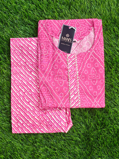 Summer Cotton Kurti Pant Set for Women with Vibrant Prints and Relaxed Fit