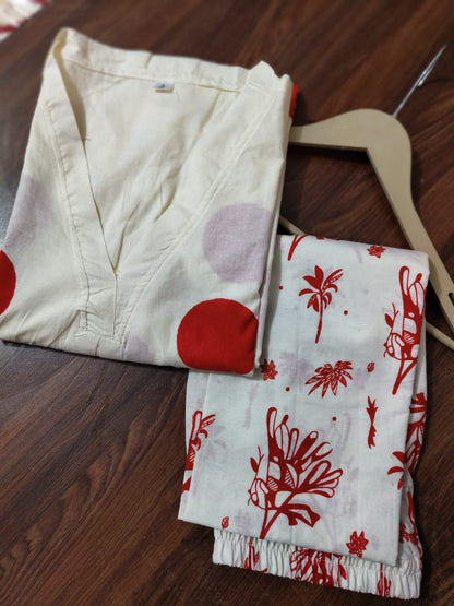 Pure Cotton Handblock Thappa Print Suit Set for Women – Festive Wear Cotton Set | Sizes 38 to 46