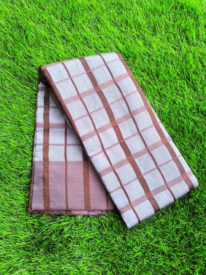 Lightweight Cotton Saree for Daily Wear with Minimal Motifs and Soft Breathable Fabric for Women