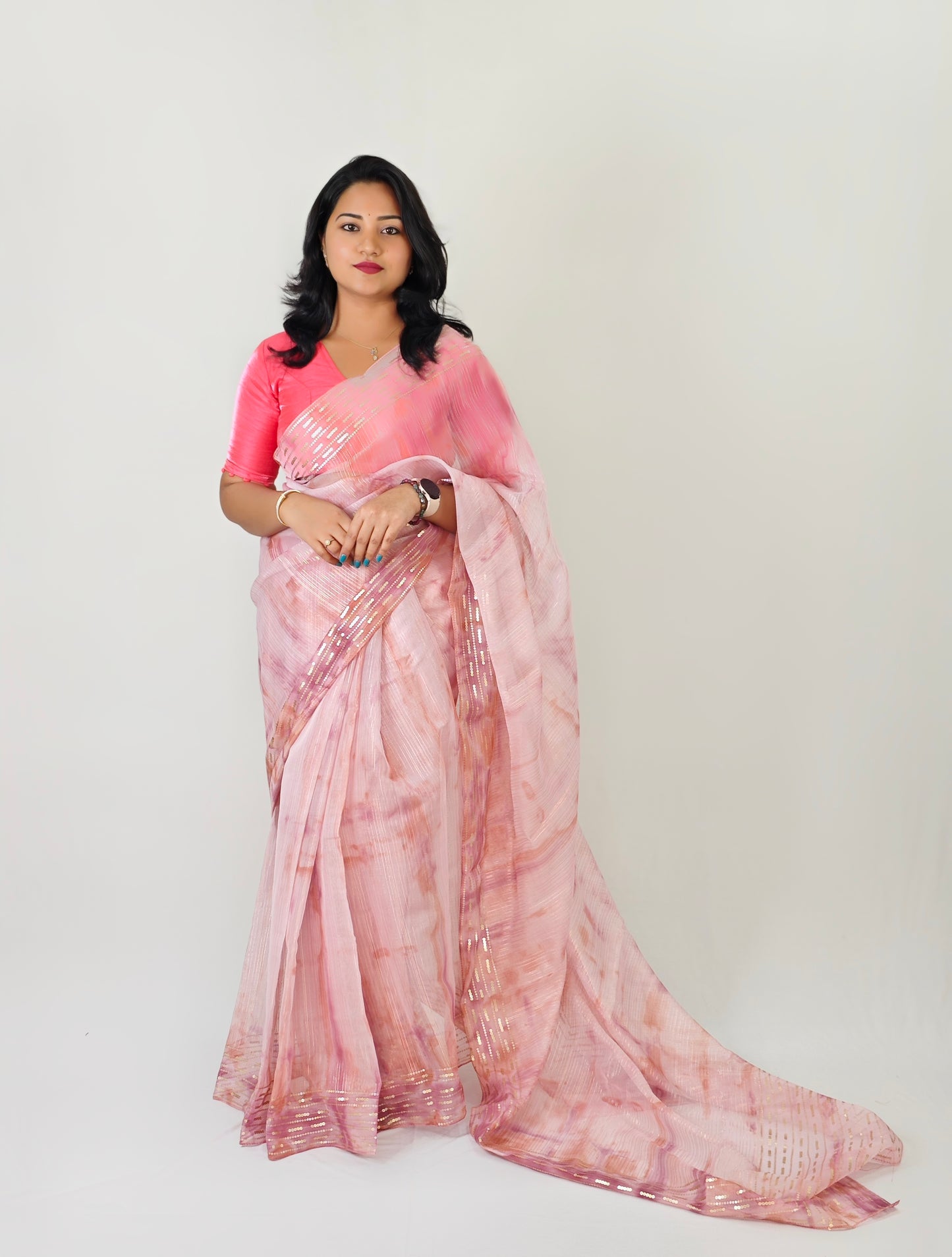 Pastel Bliss Pure Organza Sarees