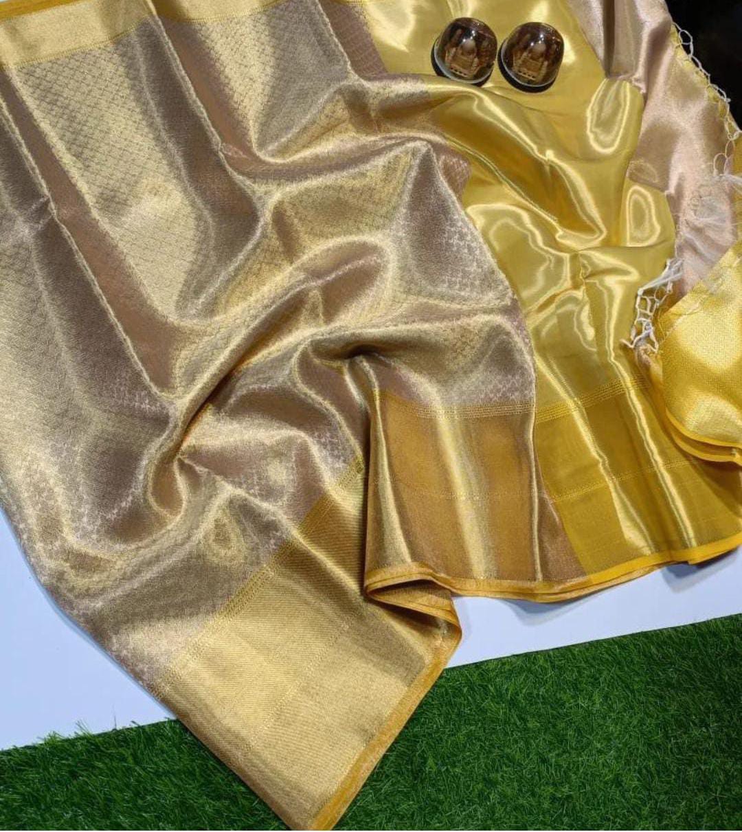 Banarasi Zari Tanchui Kanchipuram Soft Silk Saree with Rich Pallu and Brocade Blouse
