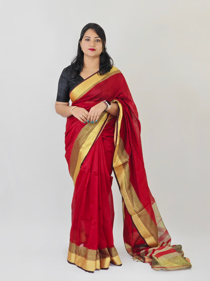 Maheshwari Cotton Silk Saree with All-Over Work – Elegant Festive Wear