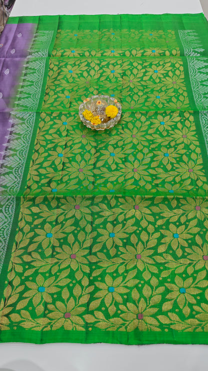 Pure Handloom Silk Saree with Heritage Contrast Pallu and Woven Motifs