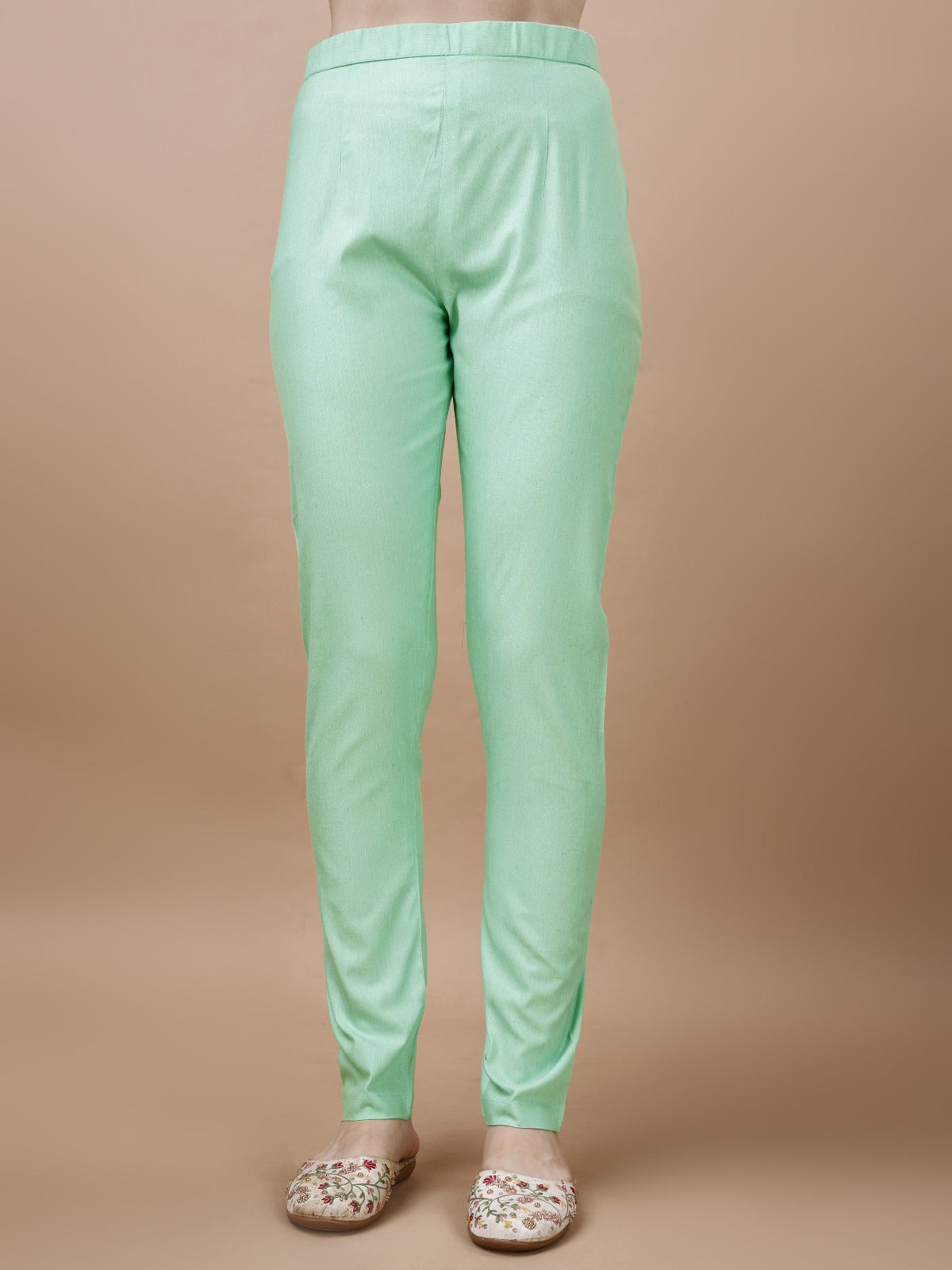 Cotton Blend Sequin Striped Casual Kurti Pant Set for Women – Round Neck, Calf Length