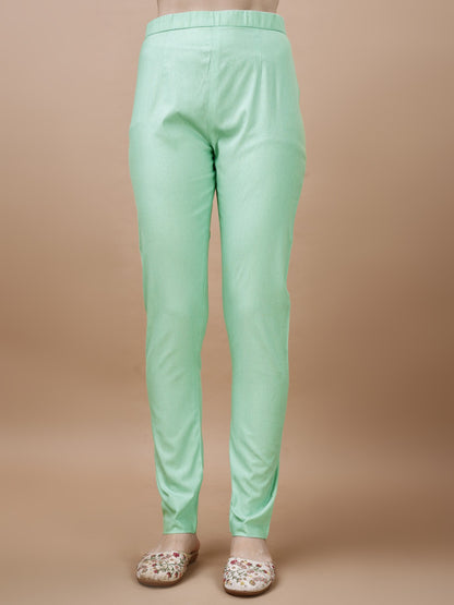 Cotton Blend Sequin Striped Casual Kurti Pant Set for Women – Round Neck, Calf Length