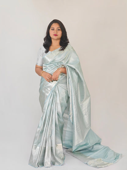 Pure Silk Handloom Saree for Women with Silver Zari – Lightweight, Silk Mark Certified