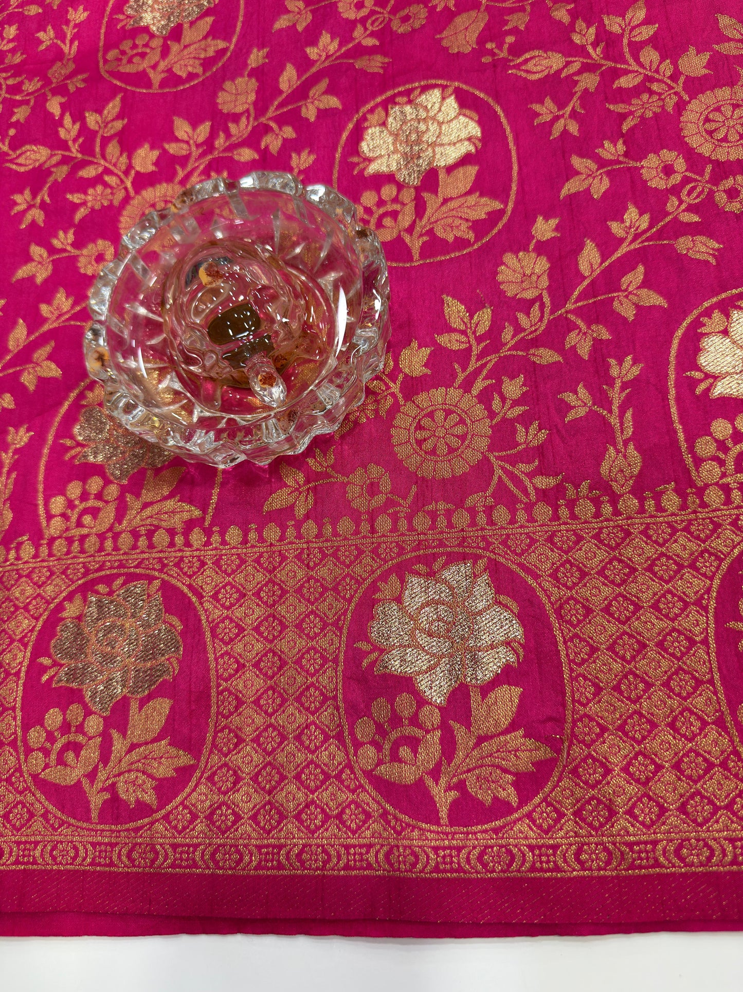 Soft Dola Silk Meenakari Woven Saree with Rich Pallu, Zari Floral Border and Tassels for Women