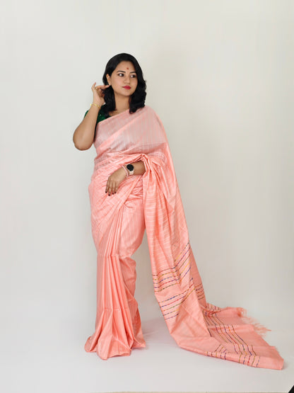 Kota Doria Stepal Saree with Lab Lab Design and Zari Border – Lightweight Festive Wear