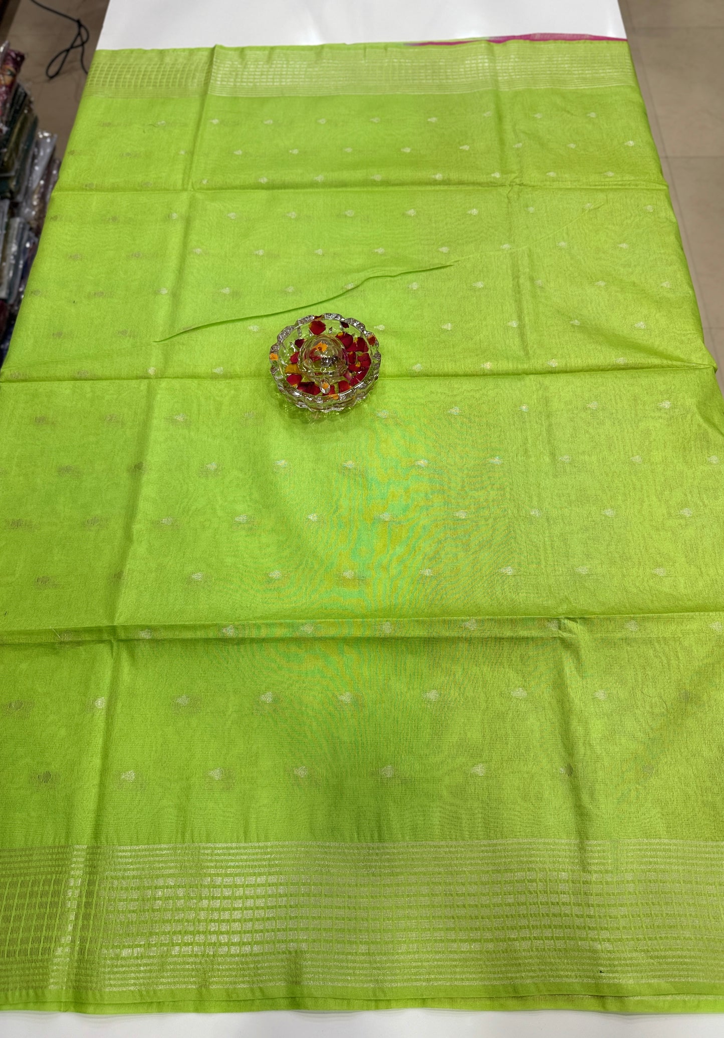 Semi Cotton Silk Saree with 2D Woven Buttas and Contrast Pallu – Elegant Daily and Festive Wear Saree