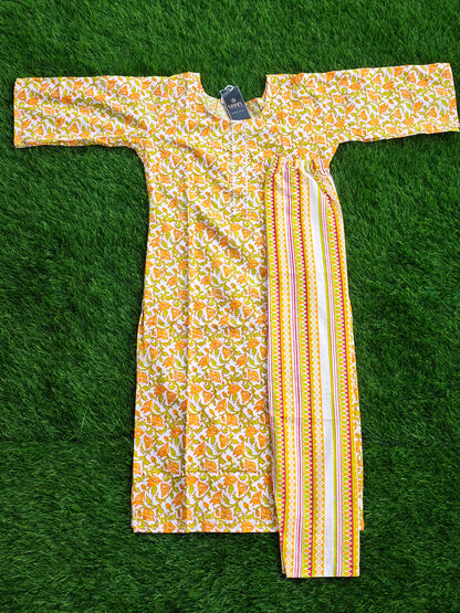 Summer Cotton Kurti Pant Set for Women with Vibrant Prints and Relaxed Fit
