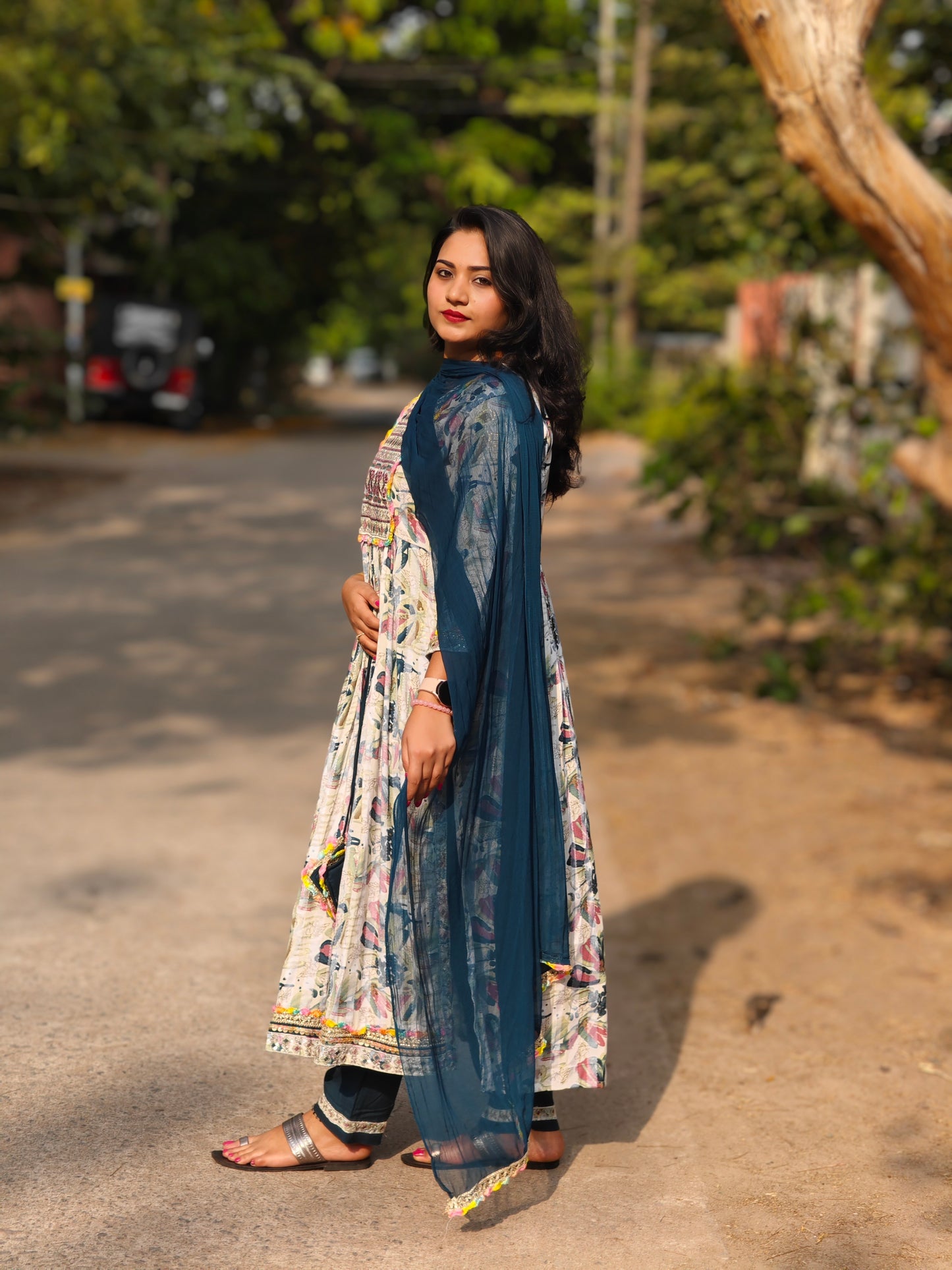 Heavy Rayon Printed Kurta Pant Dupatta Set with Embroidery for Women – Sizes M to XXL