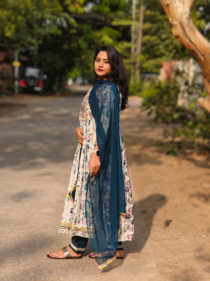 Heavy Rayon Printed Kurta Pant Dupatta Set with Embroidery for Women – Sizes M to XXL