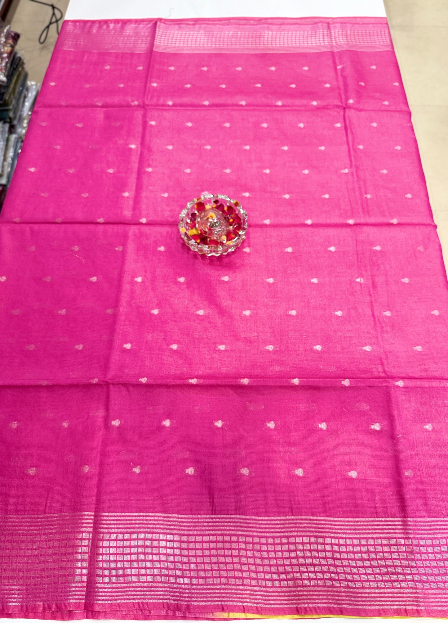 Semi Cotton Silk Saree with 2D Woven Buttas and Contrast Pallu – Elegant Daily and Festive Wear Saree