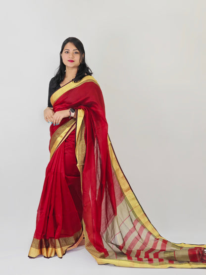 Maheshwari Cotton Silk Saree with All-Over Work – Elegant Festive Wear
