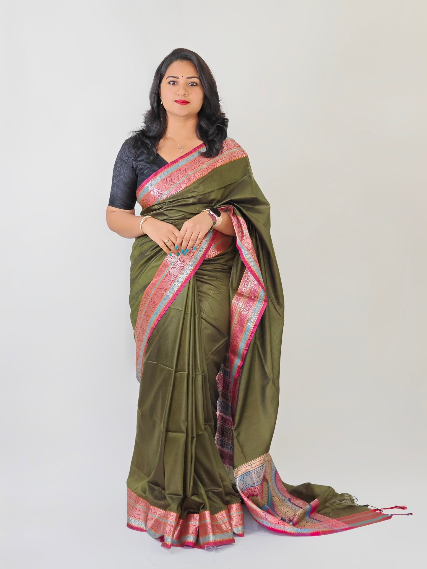 Muga Katan Saree with Brocade Blouse Piece for Women – Plain Body and Soft Drape