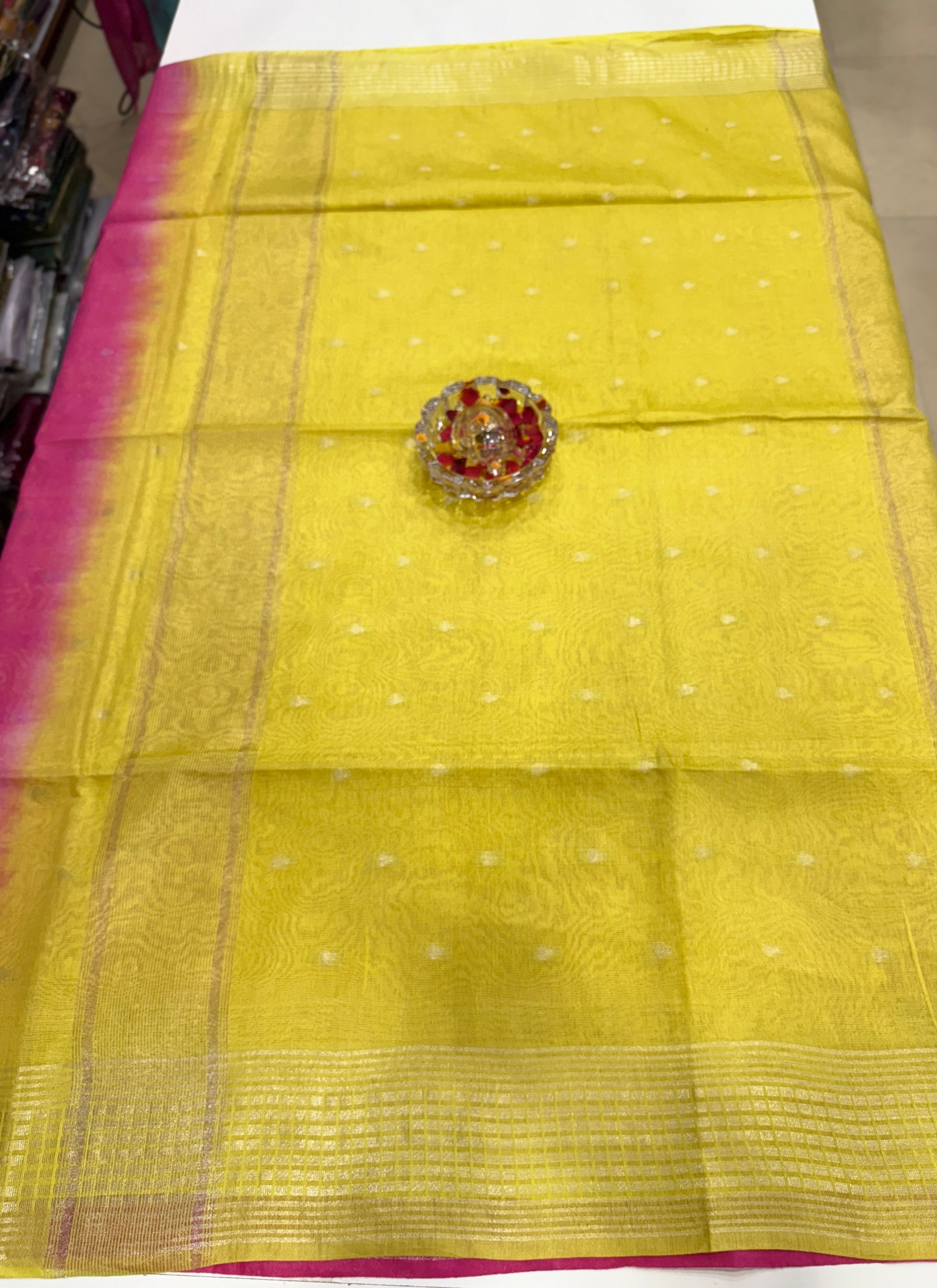 Semi Cotton Silk Saree with 2D Woven Buttas and Contrast Pallu – Elegant Daily and Festive Wear Saree