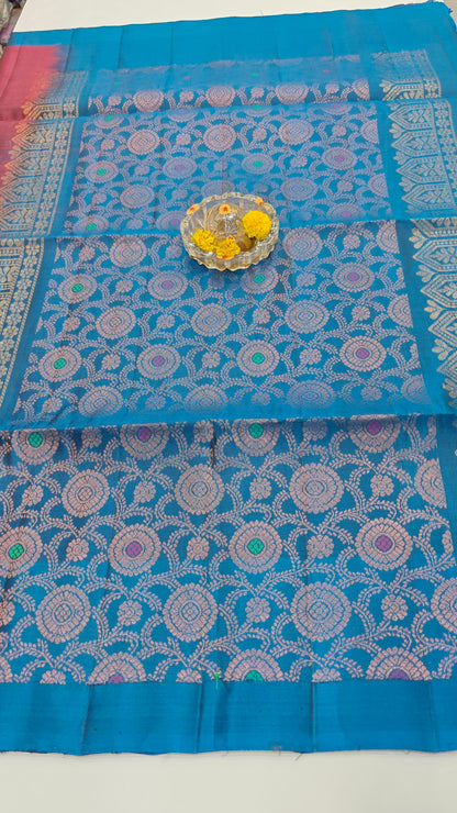 Pure Handloom Silk Saree with Heritage Contrast Pallu and Woven Motifs