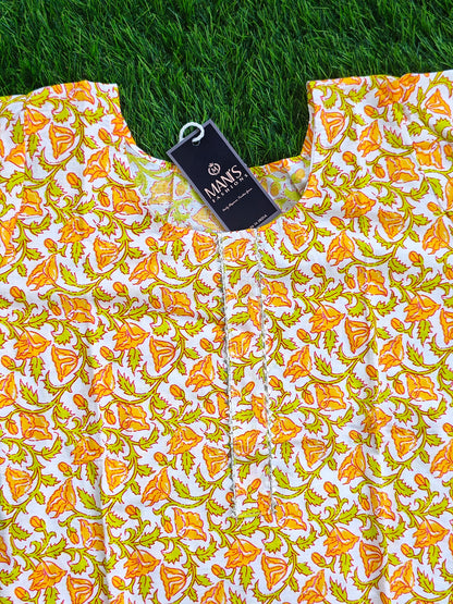 Summer Cotton Kurti Pant Set for Women with Vibrant Prints and Relaxed Fit