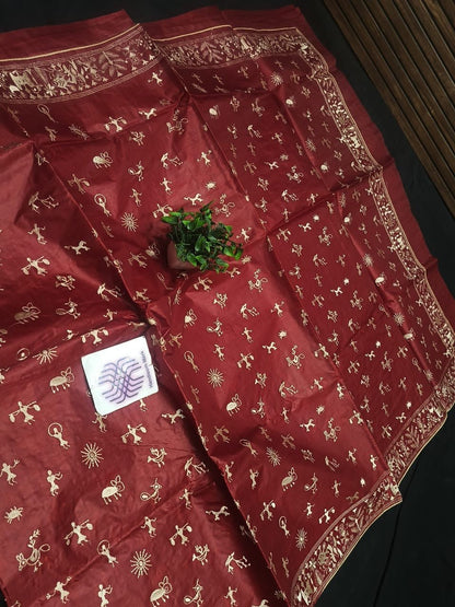 Semi Desi Tussar Silk Saree - Mani's Fashions