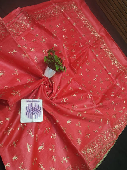 Semi Desi Tussar Silk Saree - Mani's Fashions
